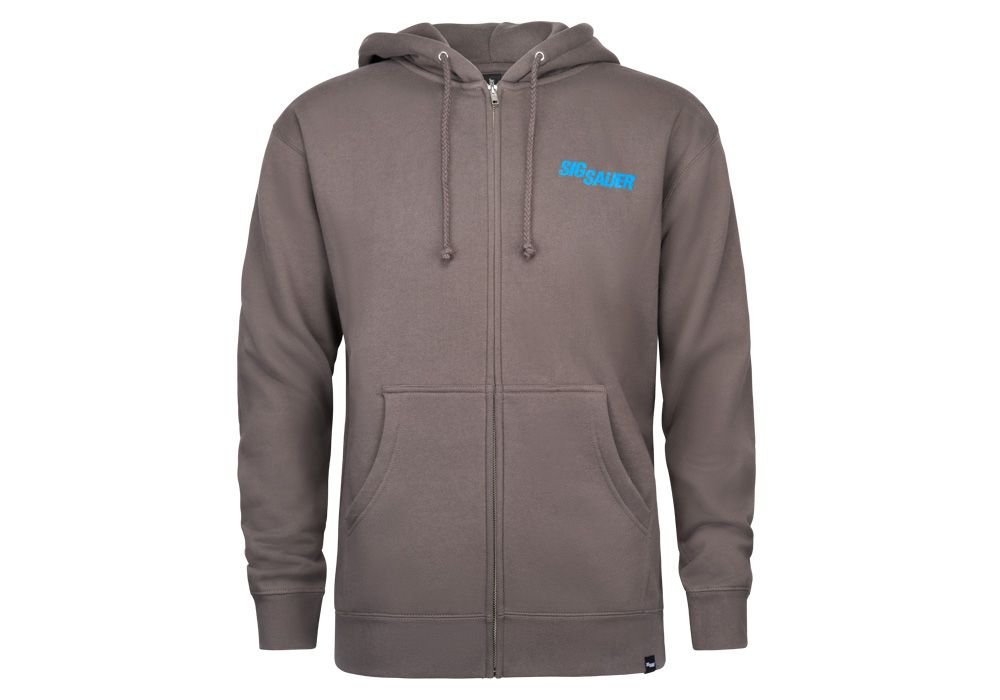 SAUER LOGO ZIP UP HOODIE - GRAY